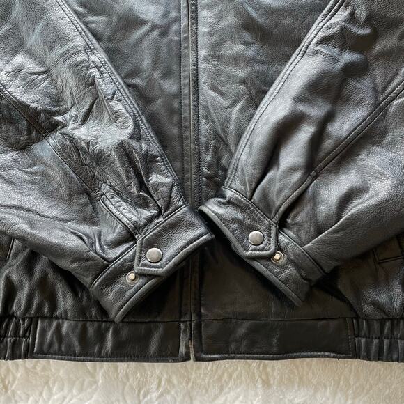 🔥Vintage Croft & Barrow Soft Leather Bomber Jacket Classic Biker Mens Size XXL - Picture 7 of 16